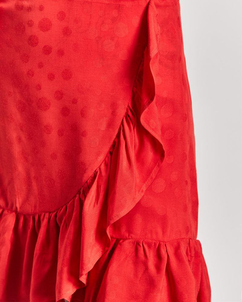 POLLERA DOBBY - ROJO