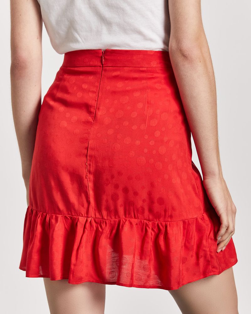 POLLERA DOBBY - ROJO