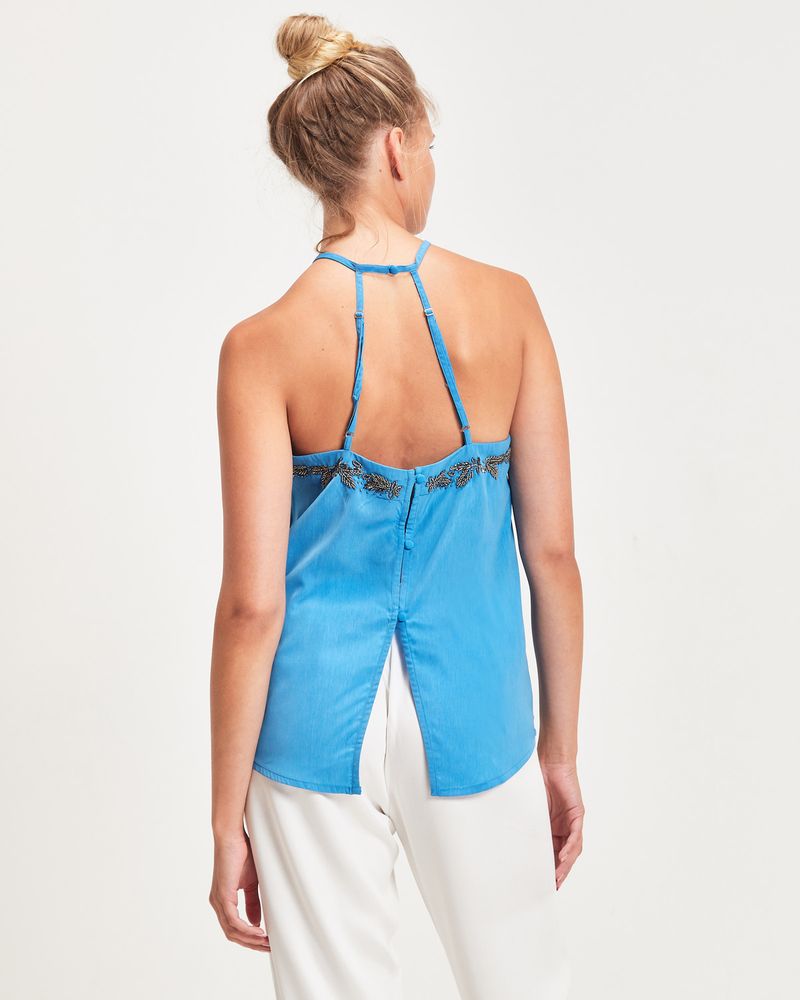 TOP EMBROIDERY CHRISTMAS - AZUL