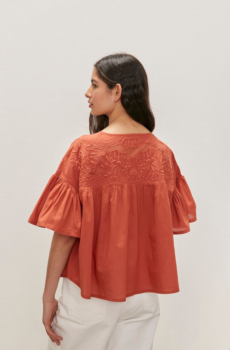 TOP BLUSA OVER COTTON MESH