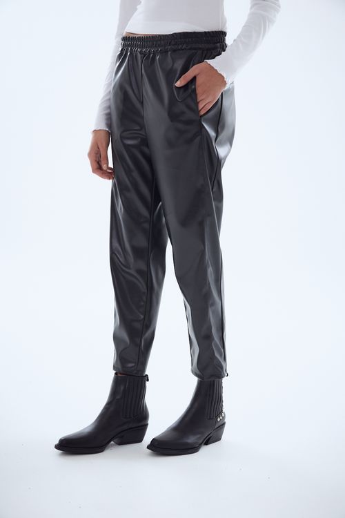PANTALON JOGGER VEGAN LEATHER RUMMY