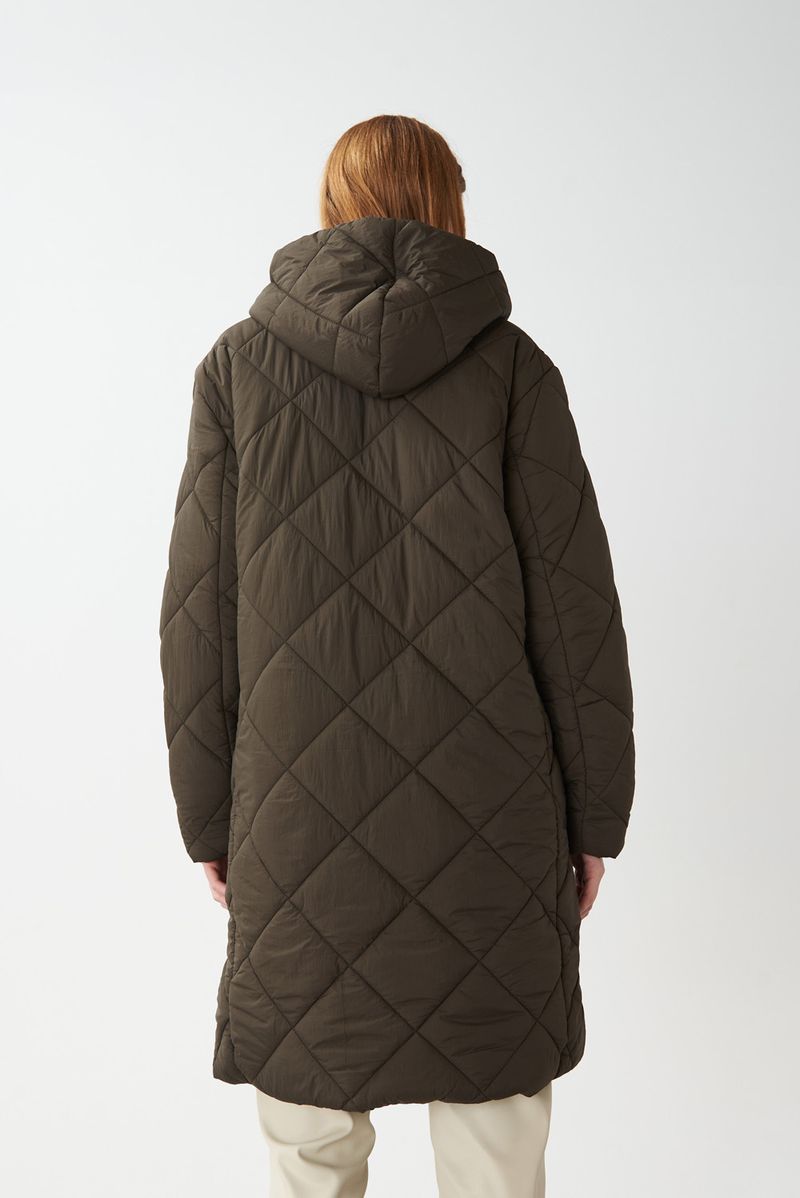 CAMPERA LONG MATELASSE RHOMBUS - MILITARY OLIVE