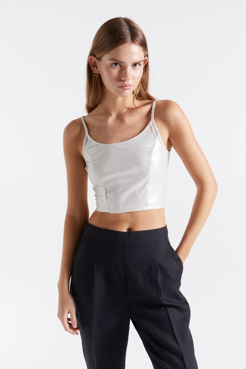 REMERA RIBBED FOIL NIGHT