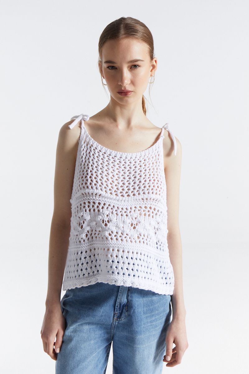 SWEATER TOP COTTON PEARLS