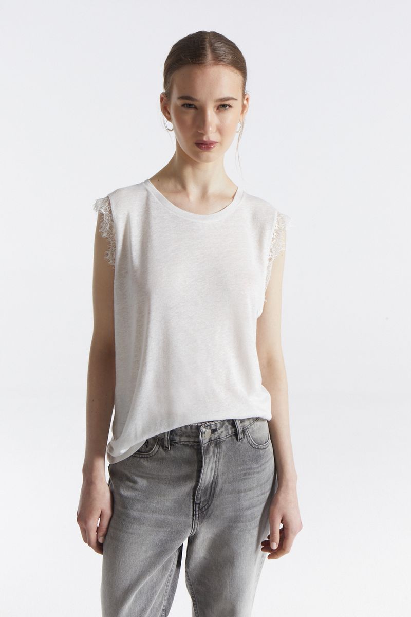 REMERA LINEN LACE ANI