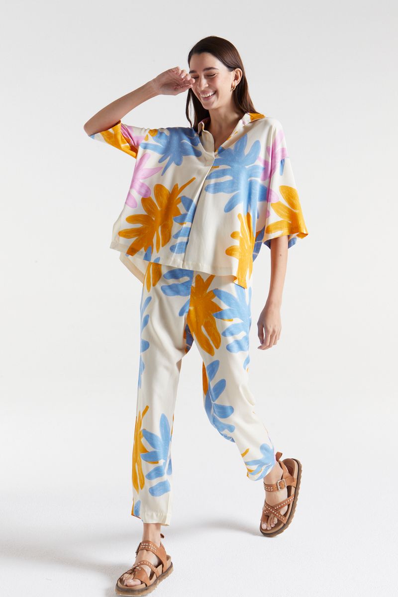 PANTALON PRINT NEW LEAVES