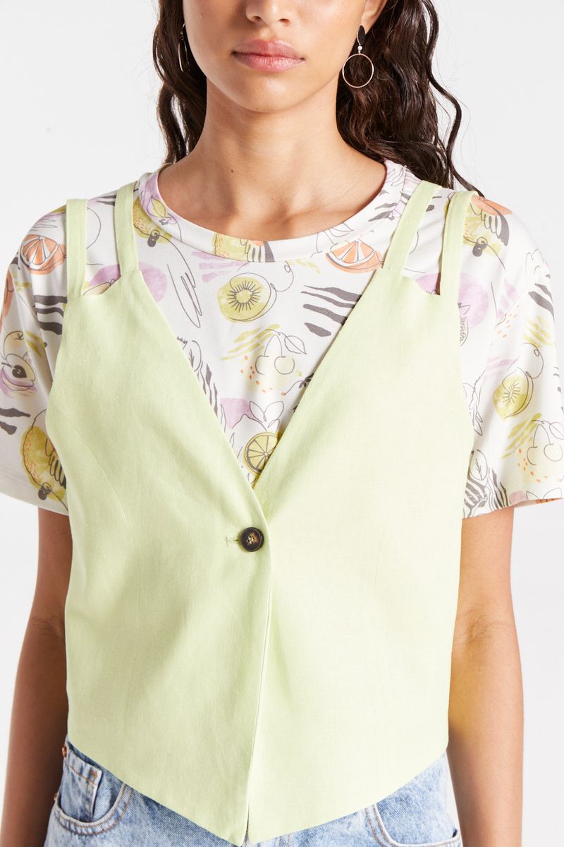 CHALECO LINO GARDENIA