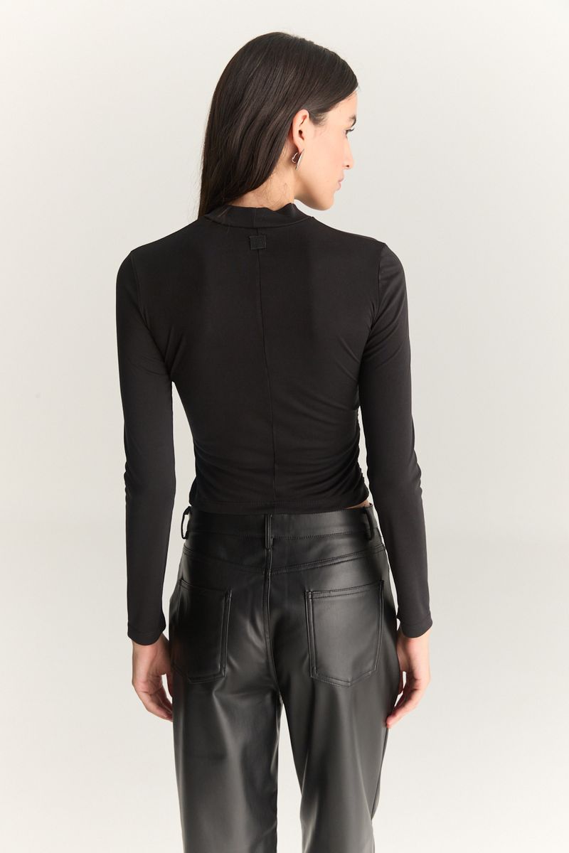 REMERA RIBBED GATHER BELLA