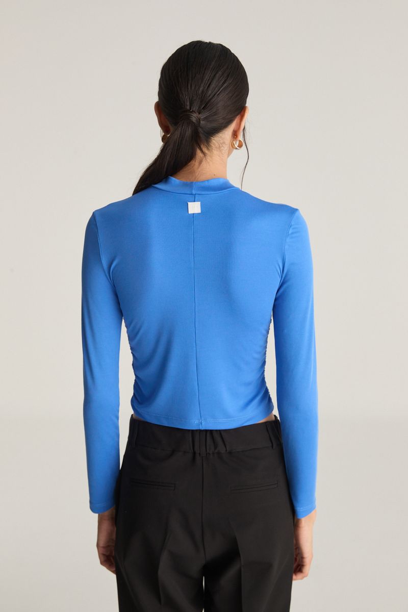 REMERA RIBBED GATHER BELLA