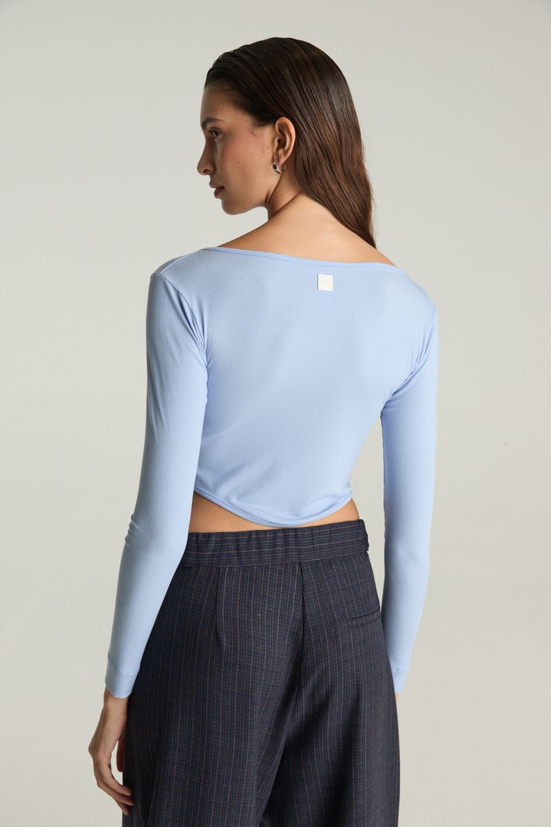 REMERA RIBBED CROP DES C