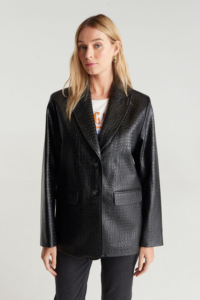BLAZER PU LEATHER CROCO
