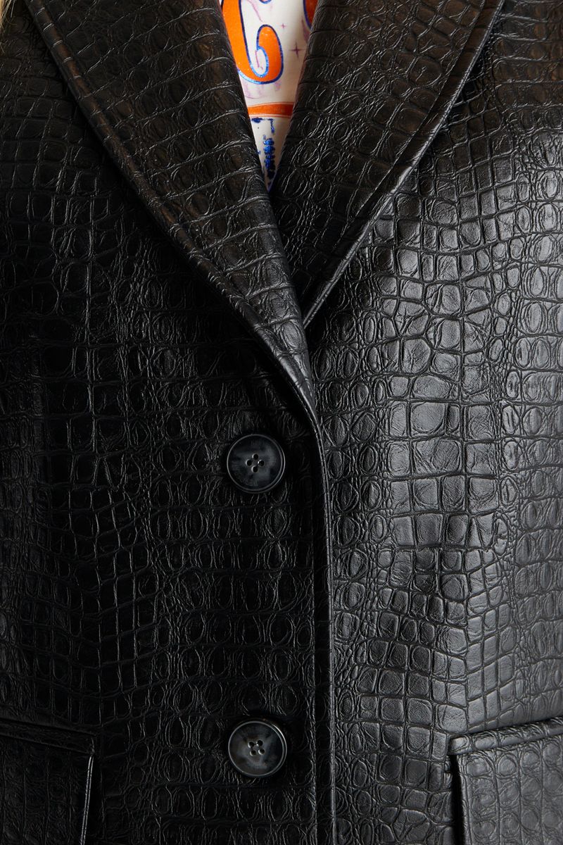 BLAZER PU LEATHER CROCO