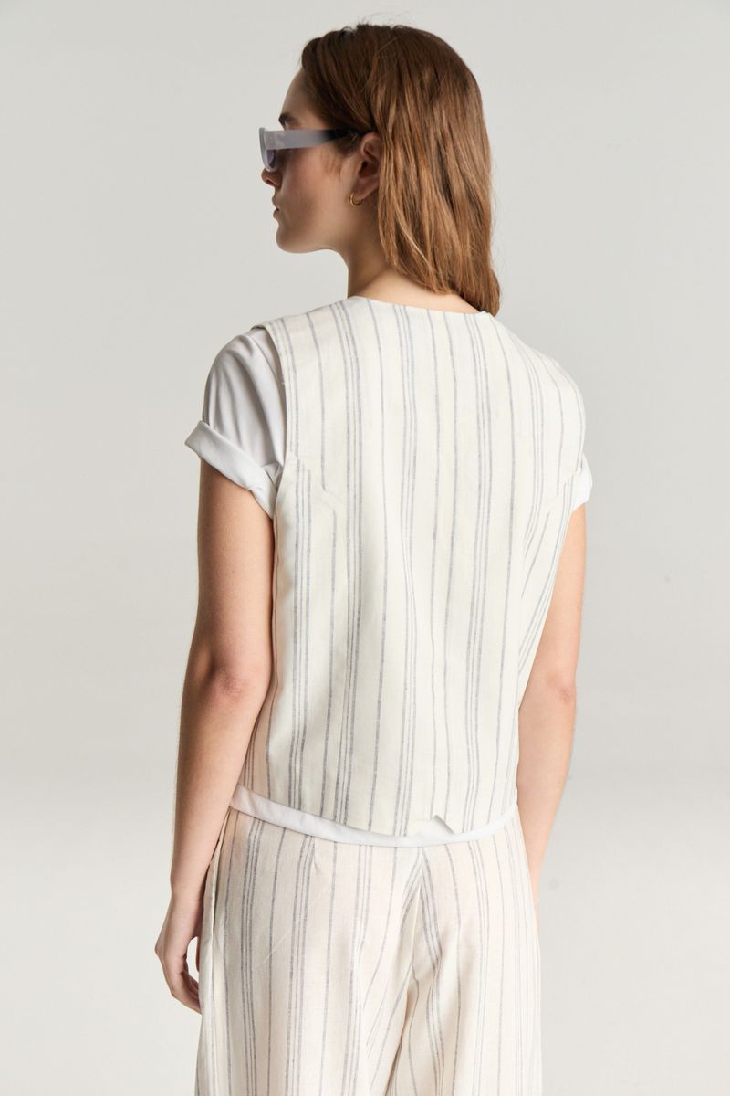 CHALECO LINO STRIPES