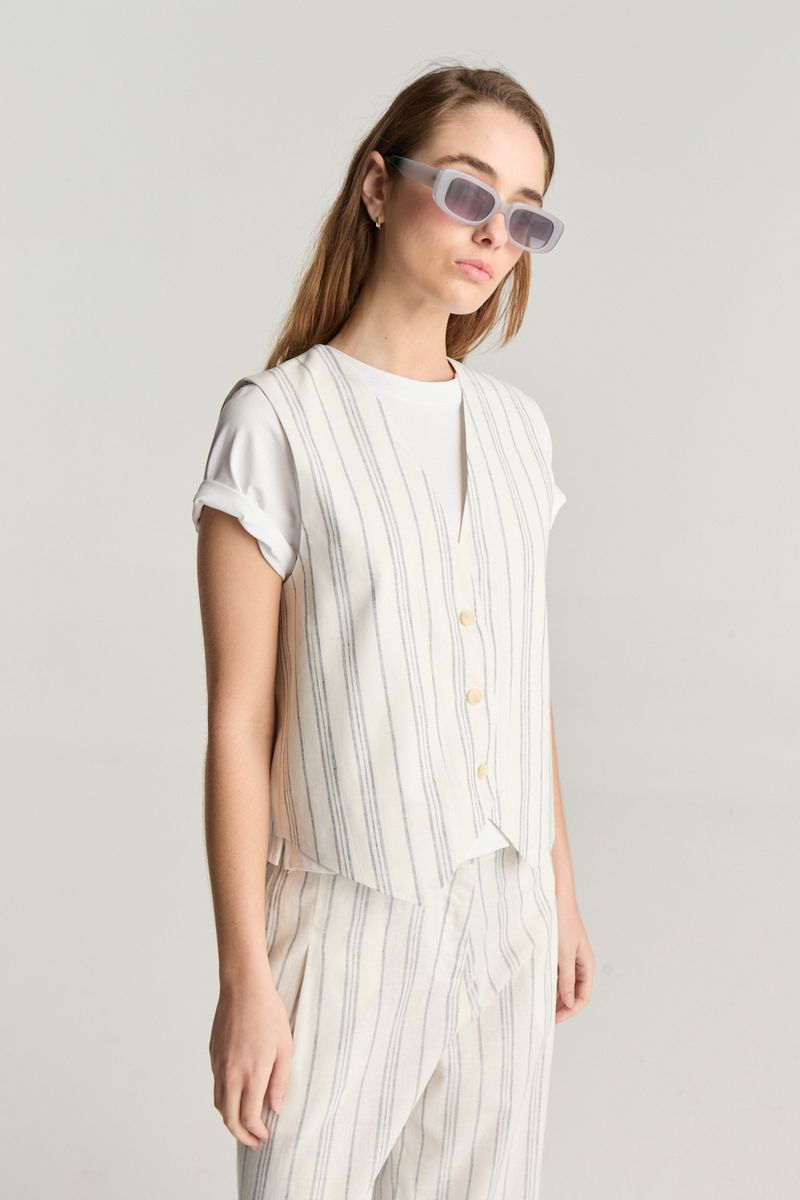 CHALECO LINO STRIPES