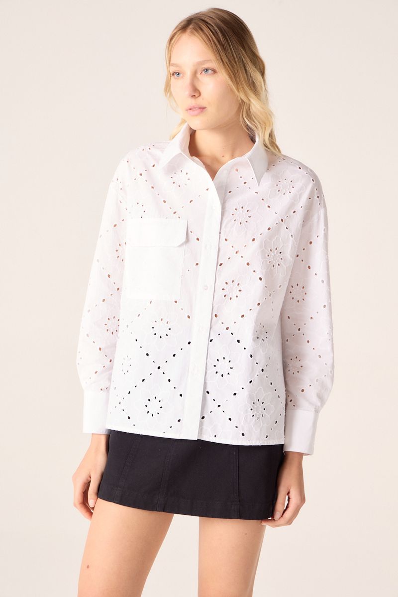 CAMISA EMBROIDERY FLOWER RHOMBUS