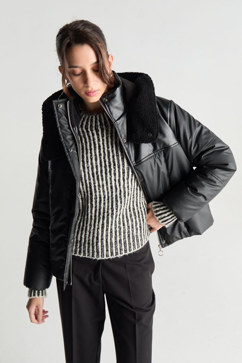 CAMPERA MIXED TEXTURES