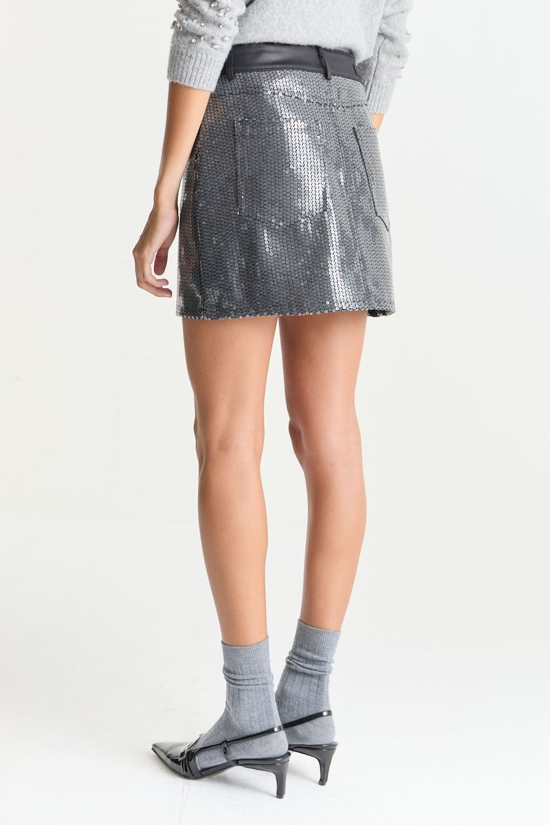 POLLERA DENIM SEQUINS