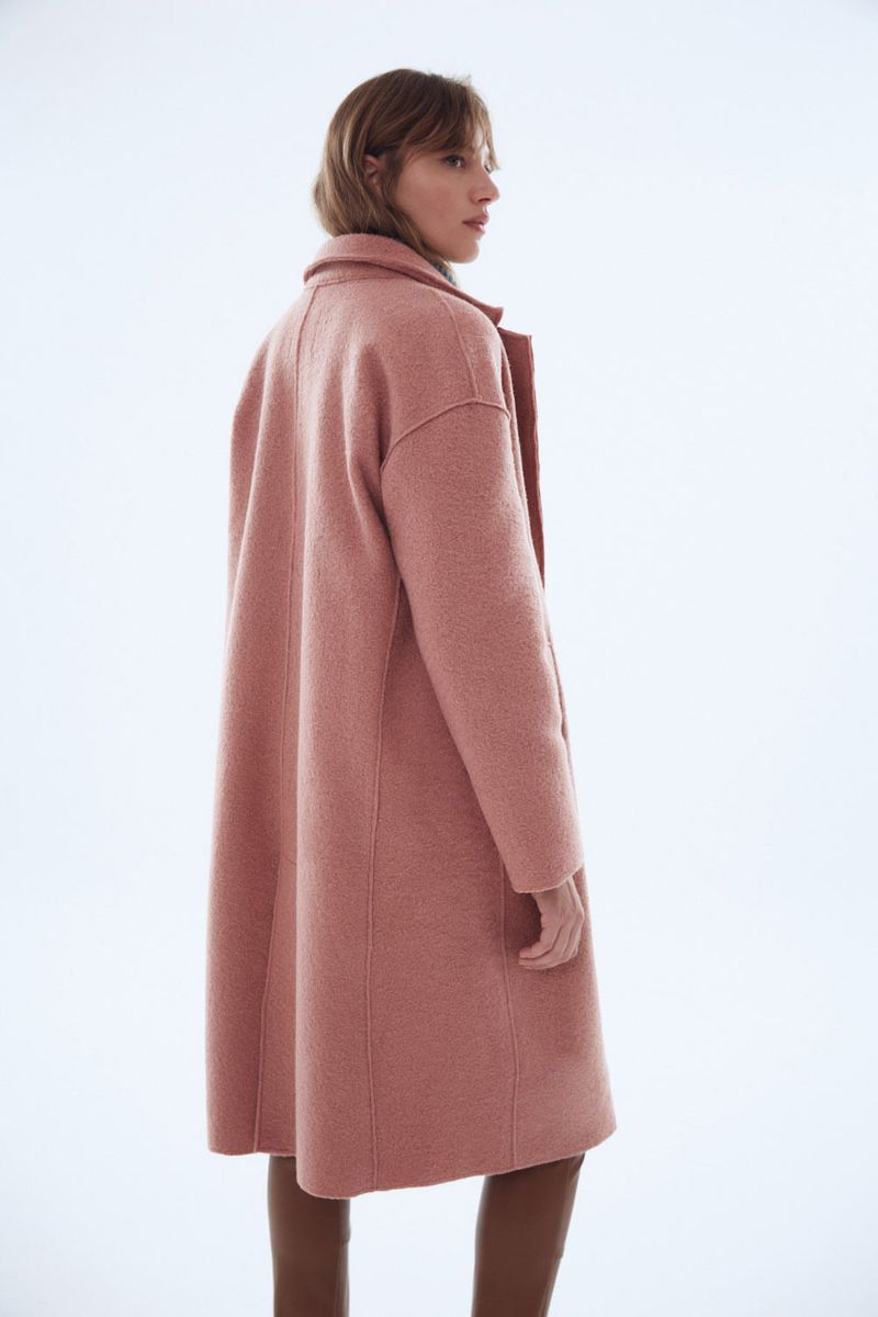 ABRIGO LONG BOUCLE - SOFT PINK