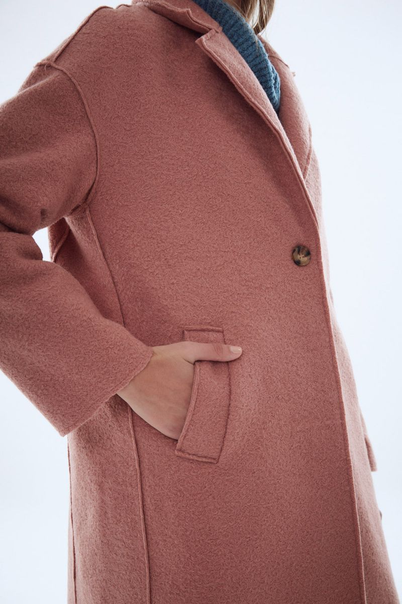 ABRIGO LONG BOUCLE - SOFT PINK