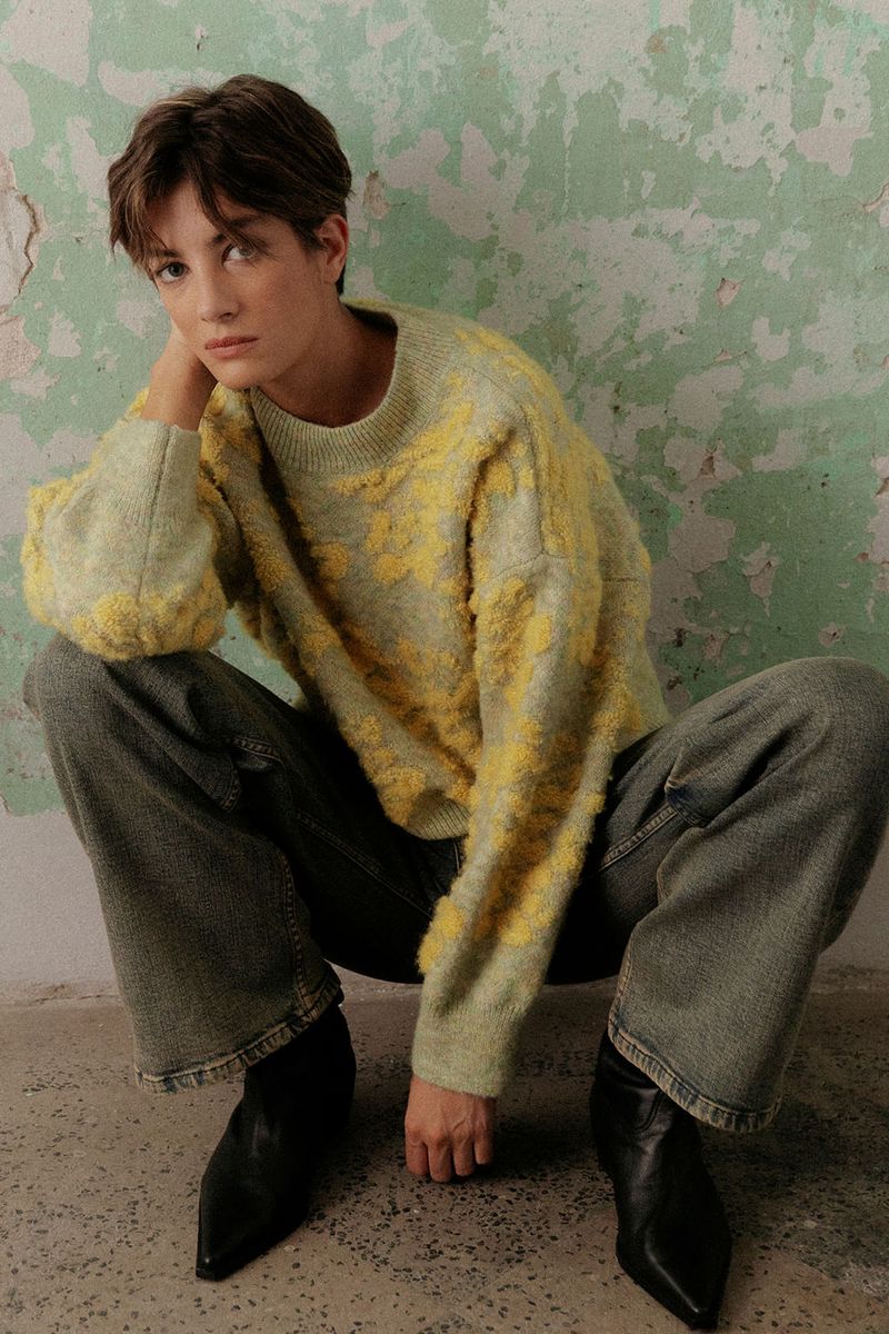 SWEATER JACQUARD FLEUR