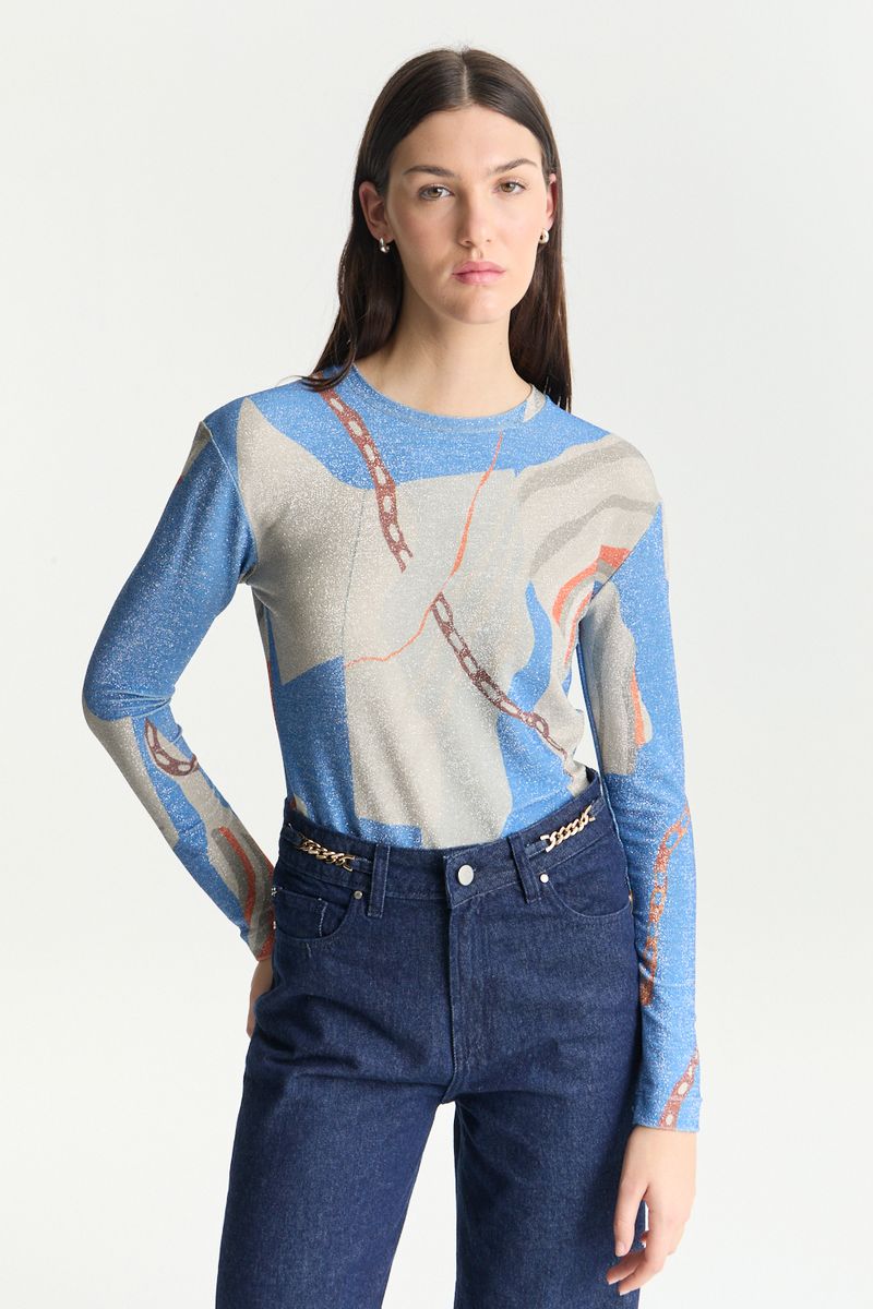 REMERA LUREX CELESTE NAJT