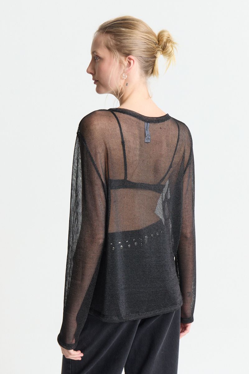 REMERA ML OVER MESH