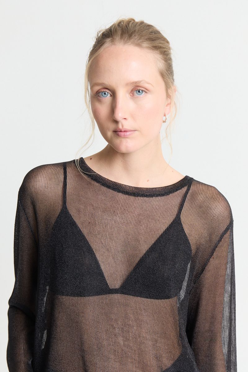 REMERA ML OVER MESH