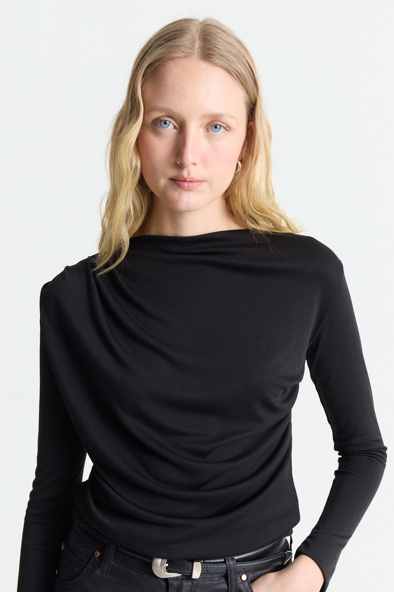REMERA LONG RIBBED BOBBIE
