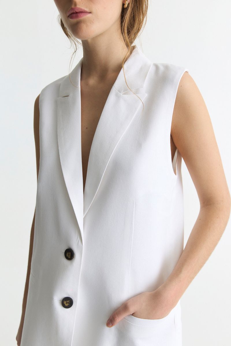 CHALECO LINO GARDENIA