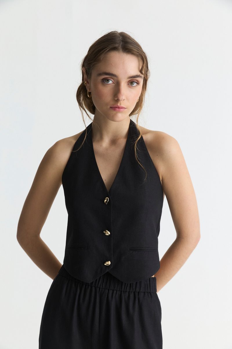 CHALECO LINO LOW BACK