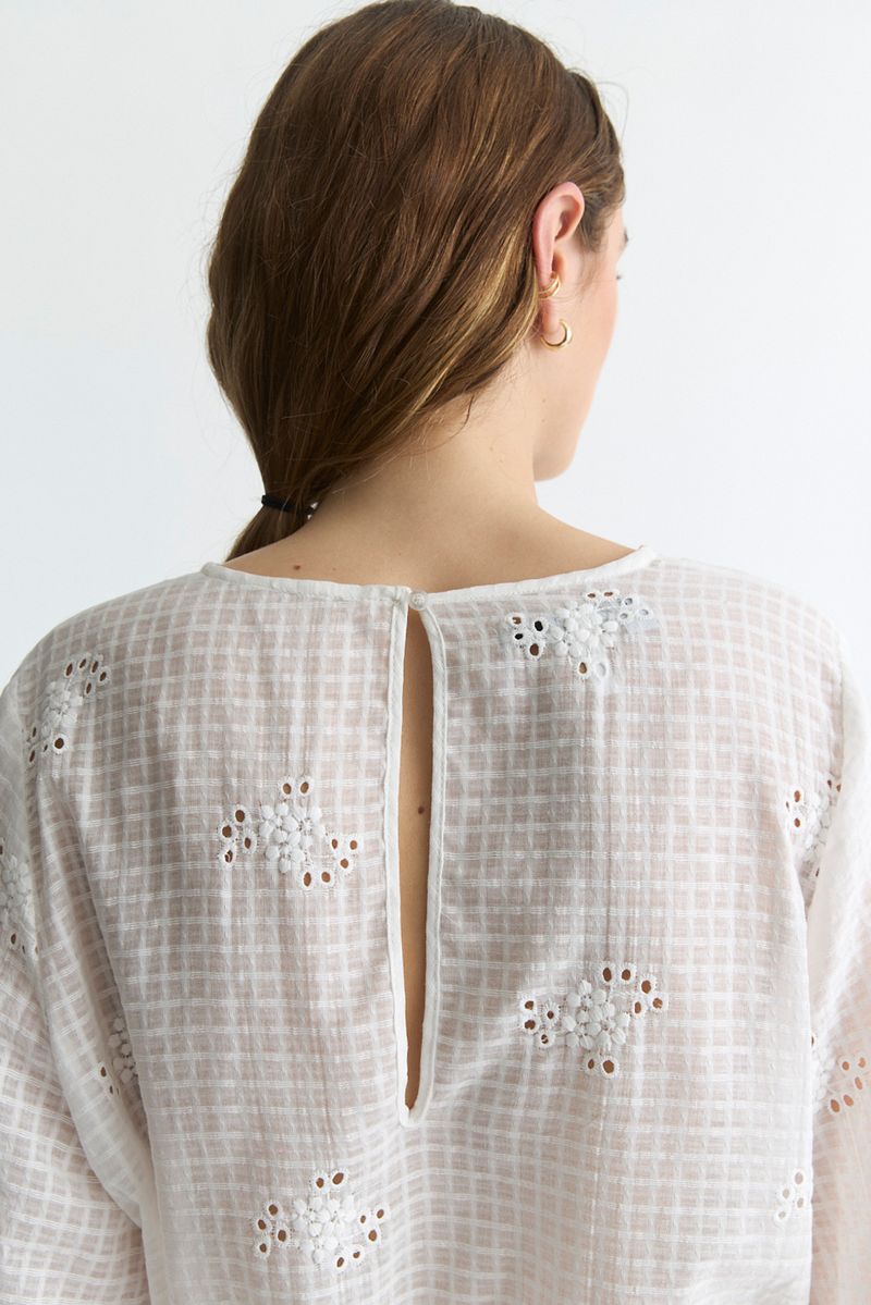 CAMISA BRODERIE GASA COTTON