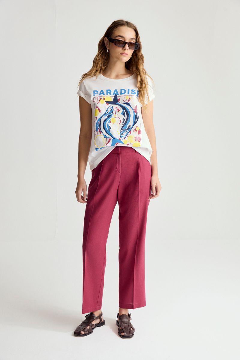 PANTALON LINO GARDENIA