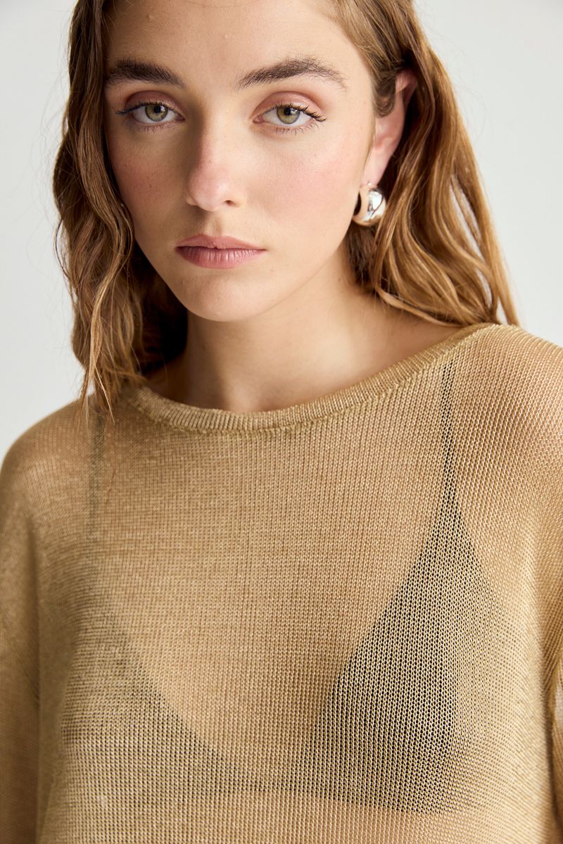REMERA ML OVER MESH