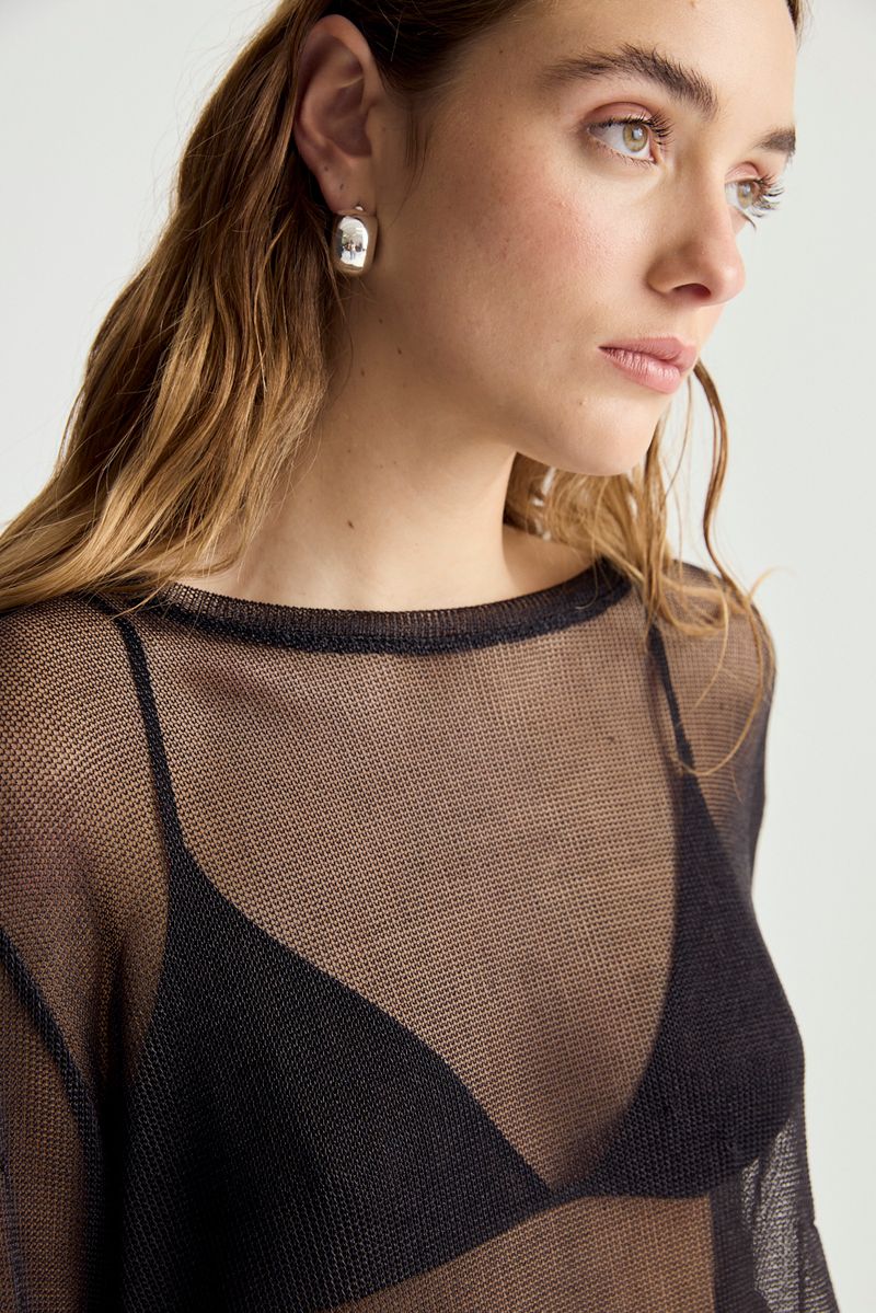 REMERA ML OVER MESH