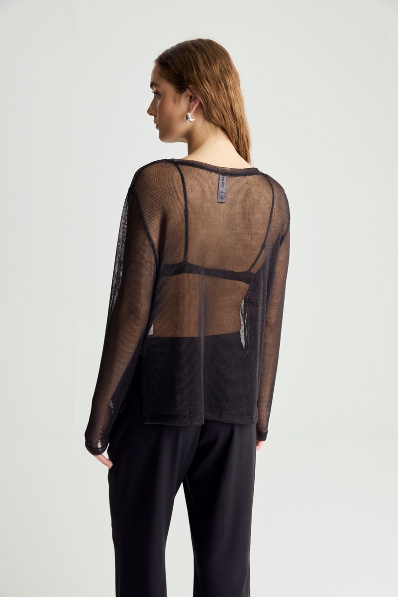 REMERA ML OVER MESH