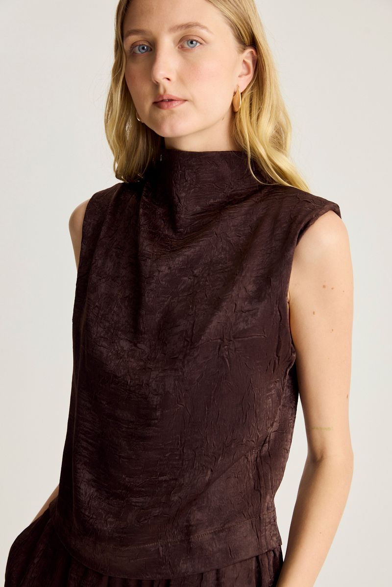 TOP SATEN CRINKLED