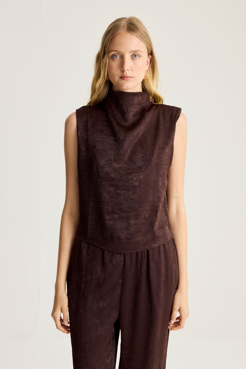 TOP SATEN CRINKLED