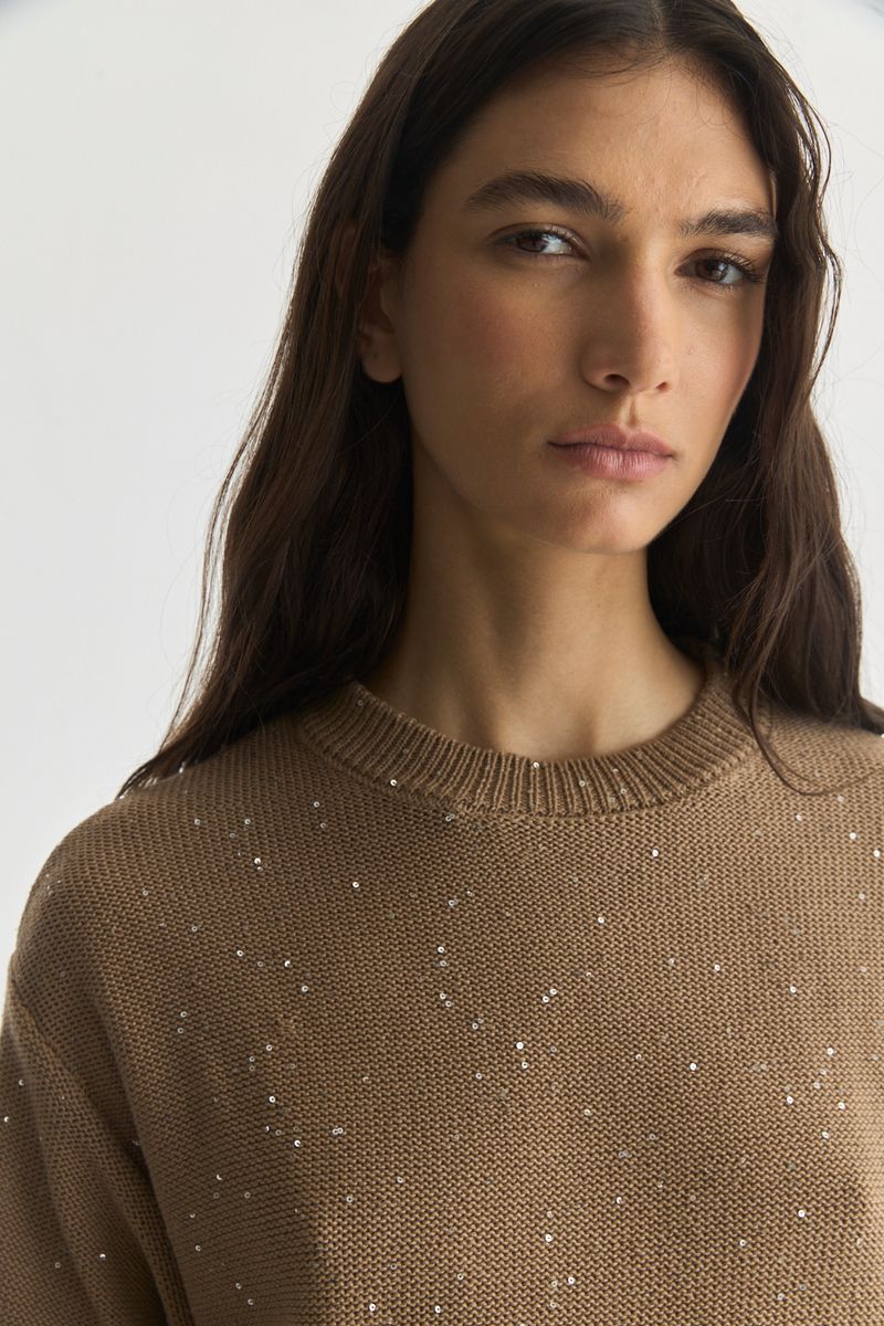 SWEATER SEQUINS PLAIN