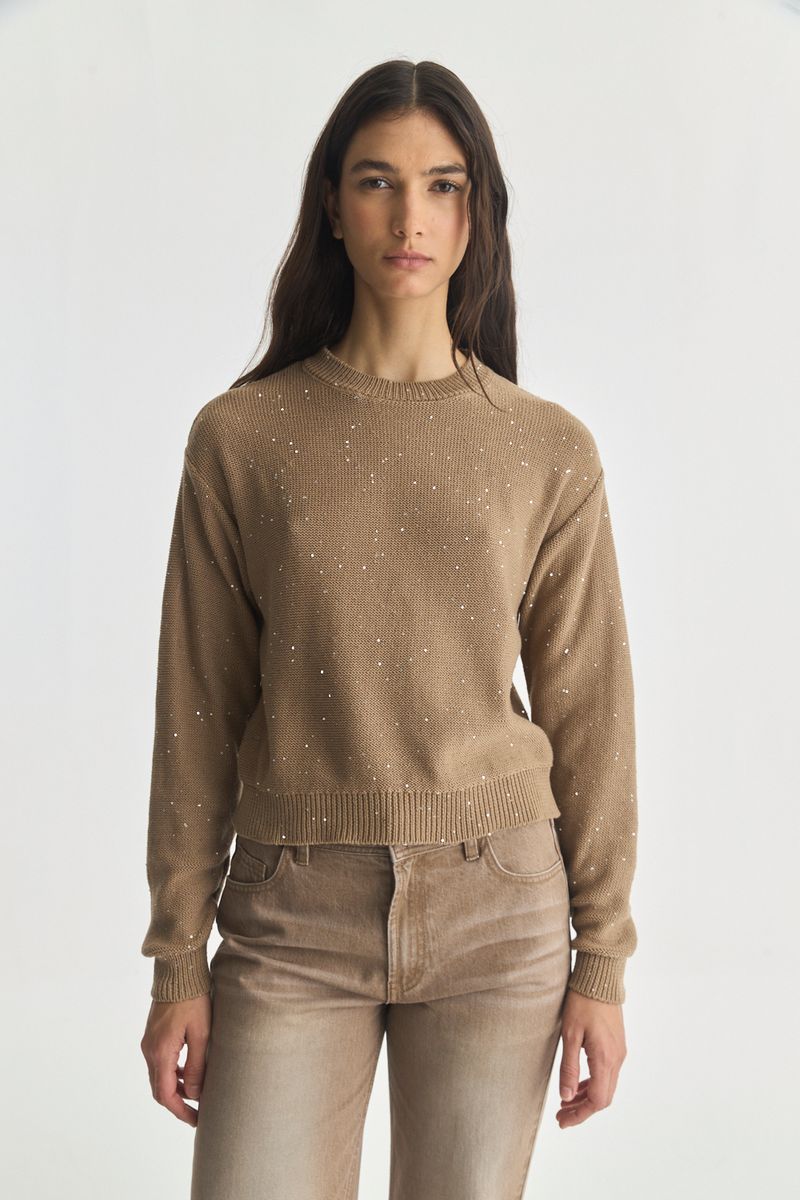 SWEATER SEQUINS PLAIN