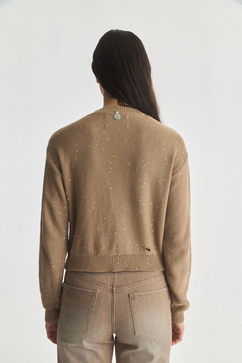 SWEATER SEQUINS PLAIN
