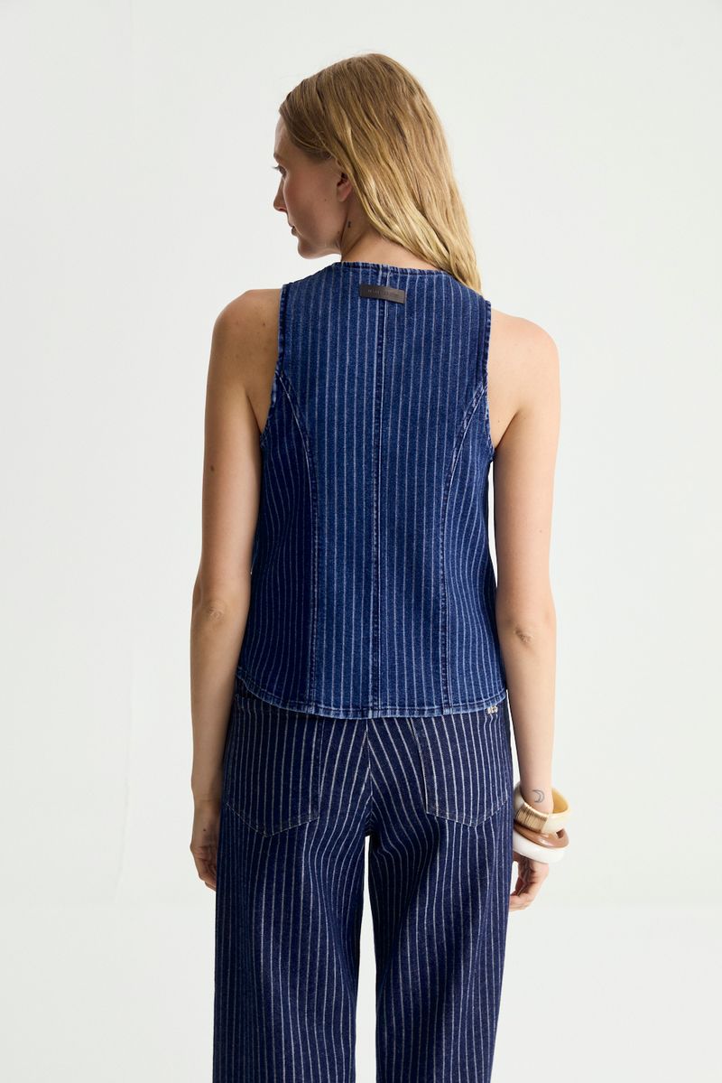 CHALECO DENIM STRIPED