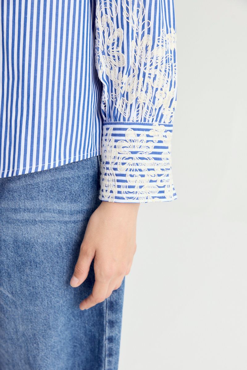 CAMISA STRIPED EMBROIDERY