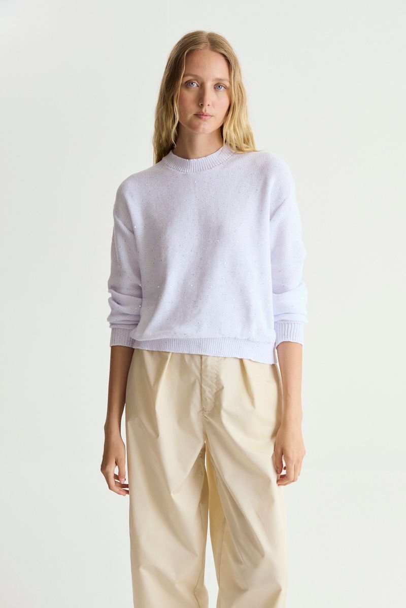 SWEATER SEQUINS PLAIN