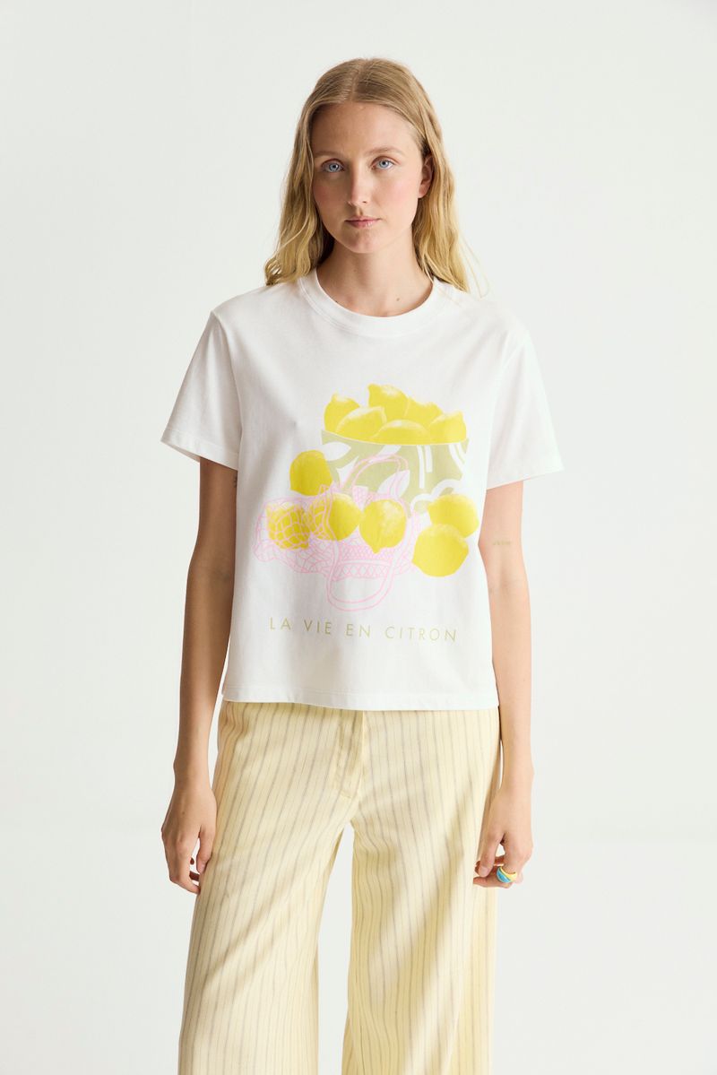 REMERA COTTON PRINT YELLOW
