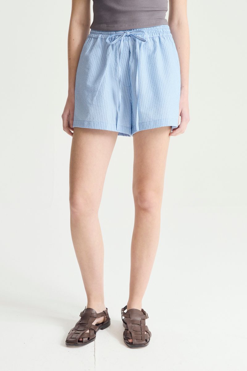 SHORT STRIPED CLOQUE