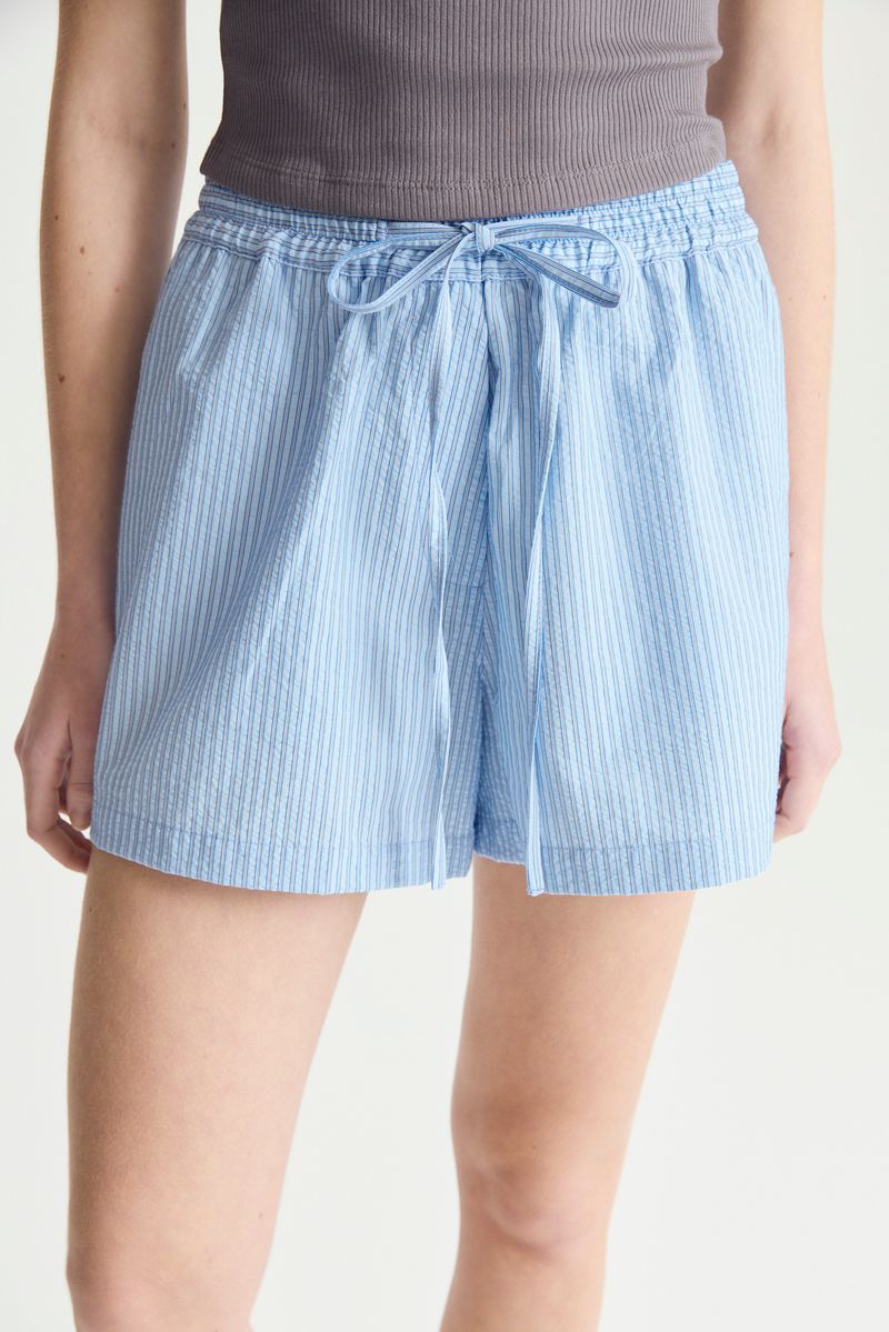 SHORT STRIPED CLOQUE