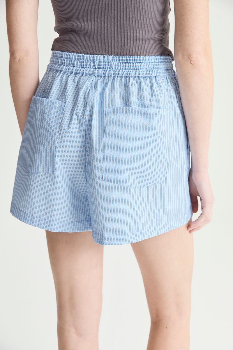 SHORT STRIPED CLOQUE