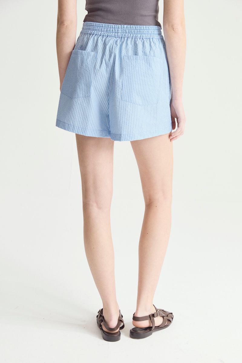 SHORT STRIPED CLOQUE