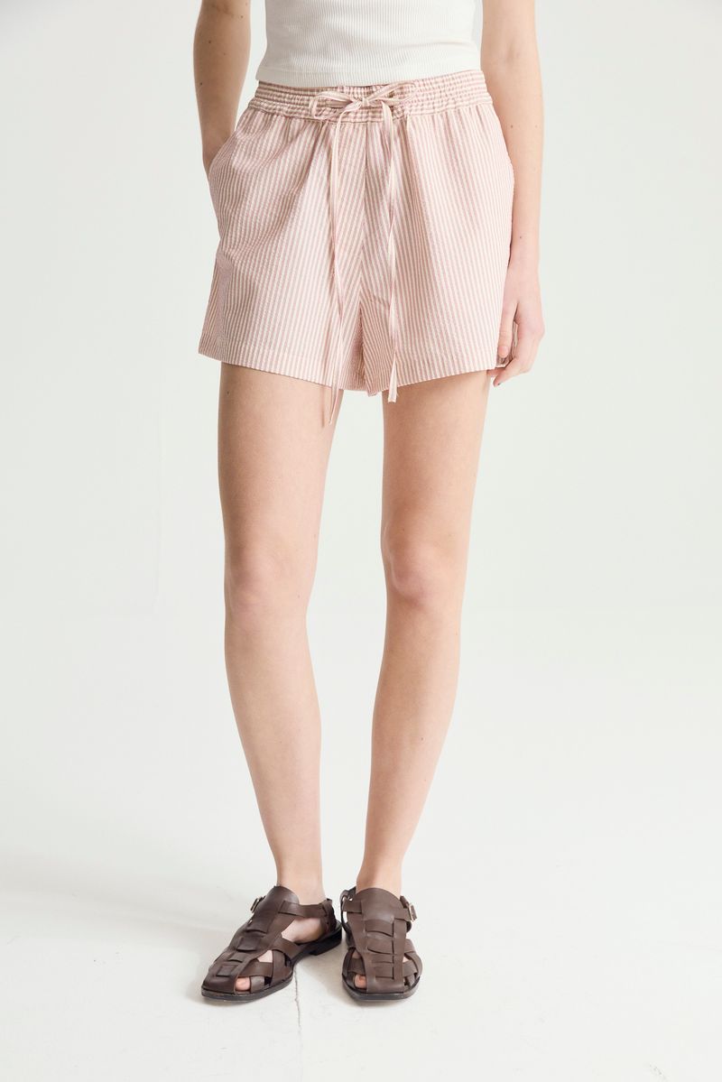 SHORT STRIPED CLOQUE