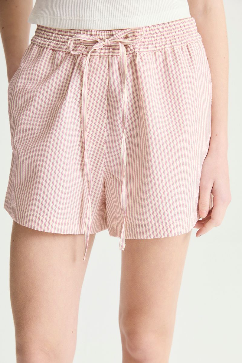SHORT STRIPED CLOQUE